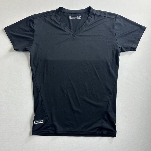 Under Armour Womens Tactical Compression Shirt Size Large V Neck hiking yoga Gym - Picture 1 of 11